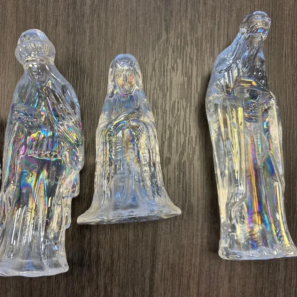 Vintage House Of Lloyd Christmas Around The World Crystal Glass Nativity Set